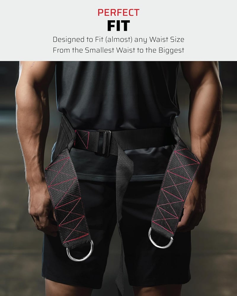 THEFITGUY حزام سحب الزلاجات، إغلاق قابل للتعديل، 2 حزام و 4 خطافات - للتدريب على المقاومة متعددة الاتجاهات، القوة والرشاقة - Image 5